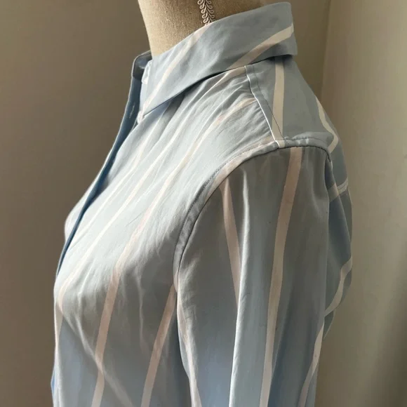 NWT Equipment Striped blue and white drop waist shirt dress size S - Picture 4 of 16